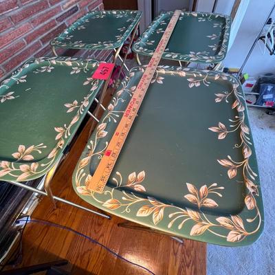 Set of 4 vintage metal TV trays
