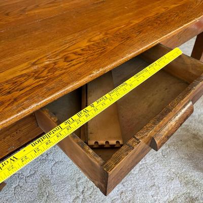 Antique oak library table