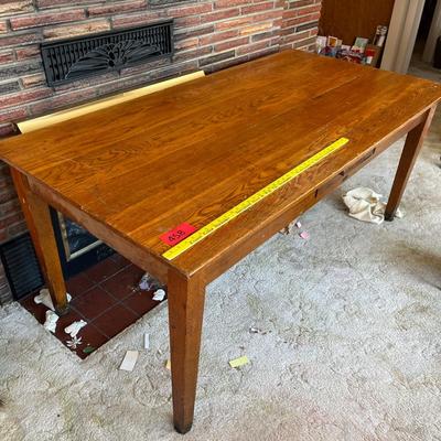 Antique oak library table
