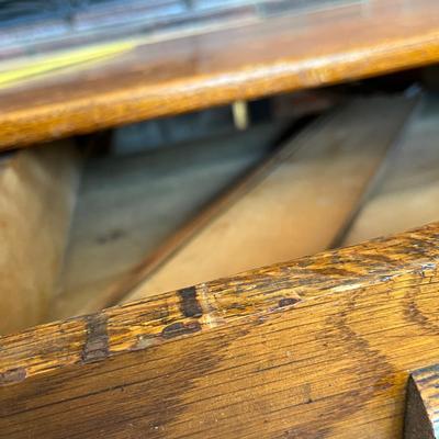Antique oak library table