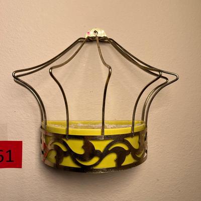 2 MCM Metal & Pottery Wall Pockets