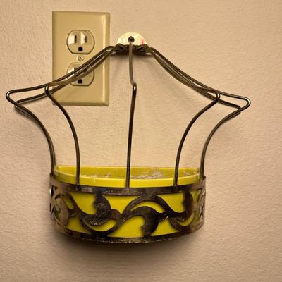 2 MCM Metal & Pottery Wall Pockets