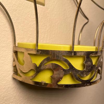 2 MCM Metal & Pottery Wall Pockets