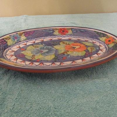 Oval Floral Plate