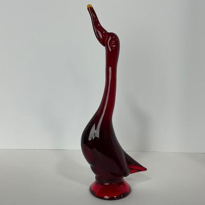 -43- VIKING | Mid Century Epic Ruby Red Duck | Stretched Neck