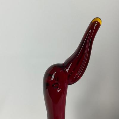 -43- VIKING | Mid Century Epic Ruby Red Duck | Stretched Neck