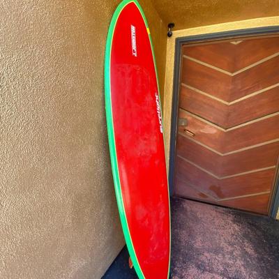 Red and Lime Green Surflight  J. Johnston Surfboard