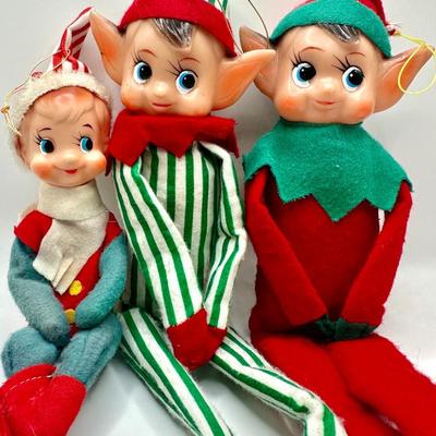 Lot of 3 1950's Christmas Pixie Elves - Knee Huggers