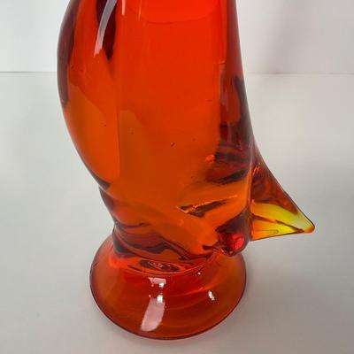 -60- VIKING | Mid Century Epic Orange Amberina Duck | Stretched Neck