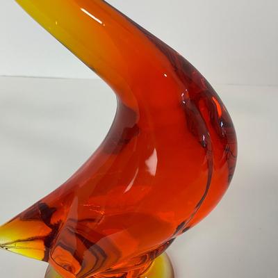 -61- VIKING | Mid Century Epic Orange Amberina Duck | Curved Neck