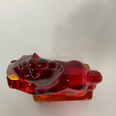-63- LE SMITH | Red Amberina Rearing Horse | Bookend