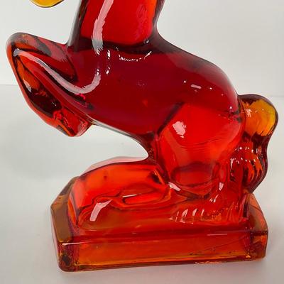 -63- LE SMITH | Red Amberina Rearing Horse | Bookend