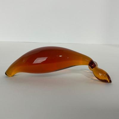 -66- RAINBOW GLASS CO. | Amber Minimalist Dolphin