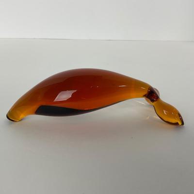 -66- RAINBOW GLASS CO. | Amber Minimalist Dolphin