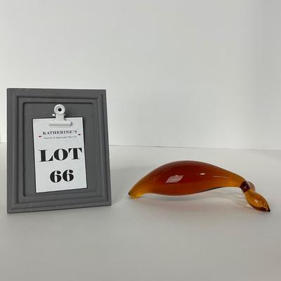 -66- RAINBOW GLASS CO. | Amber Minimalist Dolphin