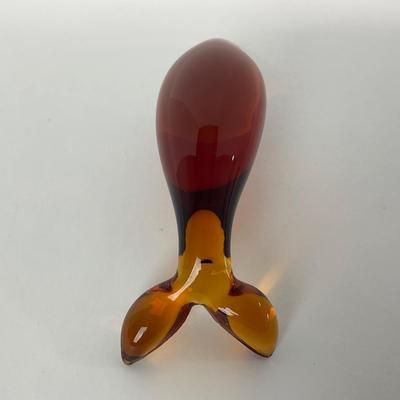 -66- RAINBOW GLASS CO. | Amber Minimalist Dolphin