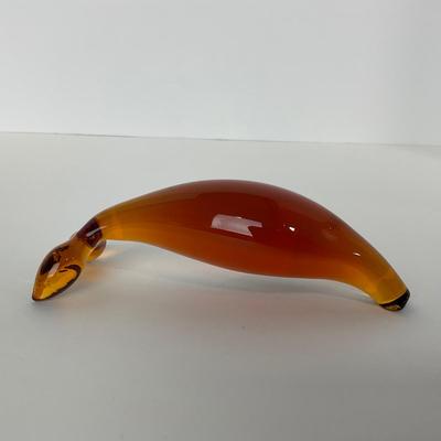 -66- RAINBOW GLASS CO. | Amber Minimalist Dolphin