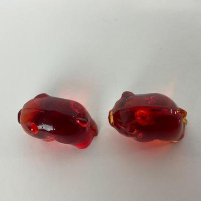 -72- IMPERIAL | Amberina Orange & Iridized Piglet