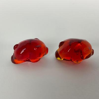 -72- IMPERIAL | Amberina Orange & Iridized Piglet
