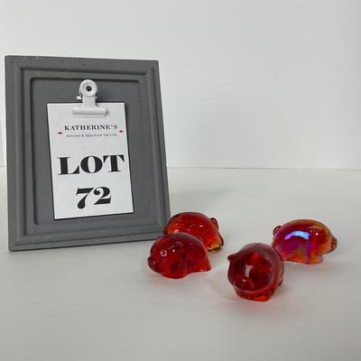 -72- IMPERIAL | Amberina Orange & Iridized Piglet