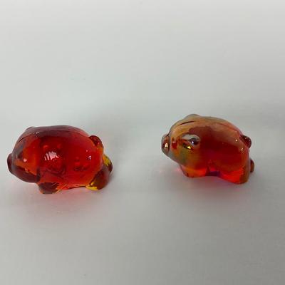 -72- IMPERIAL | Amberina Orange & Iridized Piglet