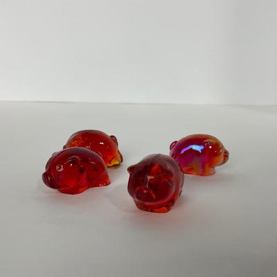 -72- IMPERIAL | Amberina Orange & Iridized Piglet