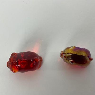 -72- IMPERIAL | Amberina Orange & Iridized Piglet