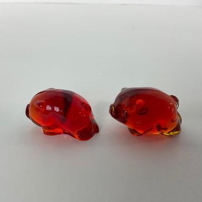 -72- IMPERIAL | Amberina Orange & Iridized Piglet