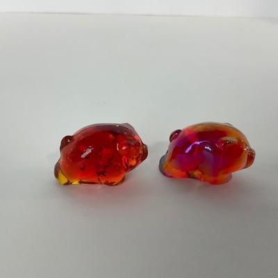 -72- IMPERIAL | Amberina Orange & Iridized Piglet