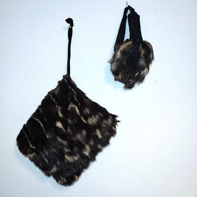FUR HAND MUFF AND MATCHING FUR HAT