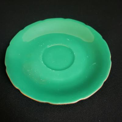 Baronet Bohemia Czech Demitasse Teacups and Saucers Flowers Trim Gold (K-DW)