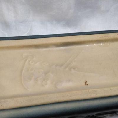 1948 Roseville Pottery Blue Apple Blossom Planter Box 368-8