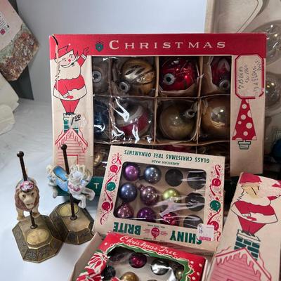 Vintage Christmas ornaments in original boxes