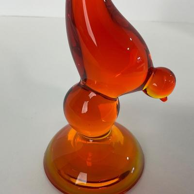 -75- VIKING | Mid Century Orange Red Amberina Long Tail Bird
