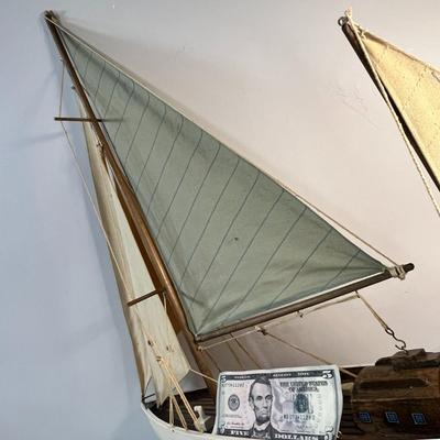 WOODEN MODEL CUTTER SAILBOAT