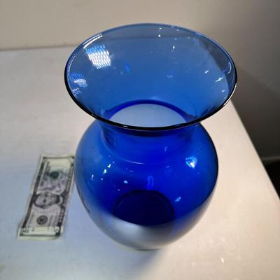 TALL BLUE FLOWER VASE
