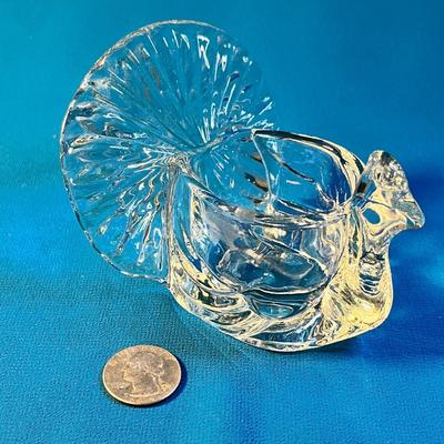 CLEAR CRYSTAL TURKEY CANDLE HOLDER