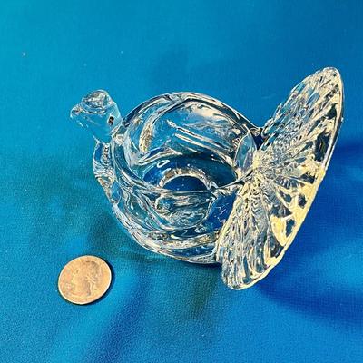 CLEAR CRYSTAL TURKEY CANDLE HOLDER