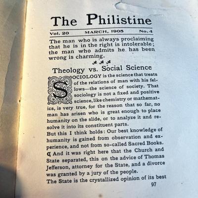 1905 "THE PHILISTINE" BOOKLET BY ELBERT HUBBARD AND ROYCROFTERS- COOL ADS!