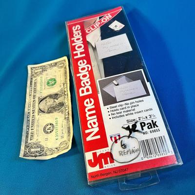 CLIP-ON NAME BADGE HOLDERS 6 COUNT NEW IN PACKAGE