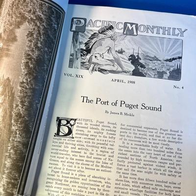 APRIL 1908 ISSUE OF "THE PACIFIC MONTHLY" ARTICLES, PHOTOS, ADS re: WASHINGTON STATE