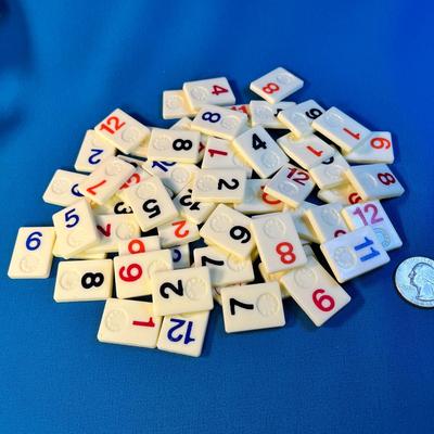 SET OF 58 RUMMIKUB NUMBERED GAME TILES