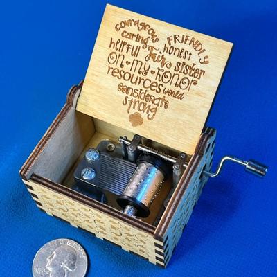 CHARMING ENGRAVED DETAILED DESIGN WOODEN MUSIC BOX "YOU ARE MY SUNSHINE"