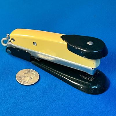 UNUSUAL VINTAGE WHEAT COLORED, BLACK STAPLER