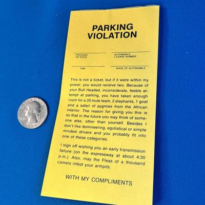 FUNNY & RUDE "PARKING VIOLATION" TABLET - 10 TICKETS
