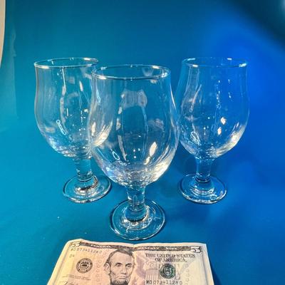 SET OF 3 7-INCH STEMWARE GLASSES