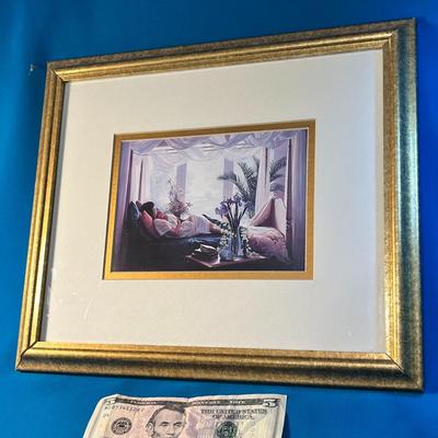 BEAUTIFUL FRAMED PRINT OF RECLINING MOTHER WITH BABY