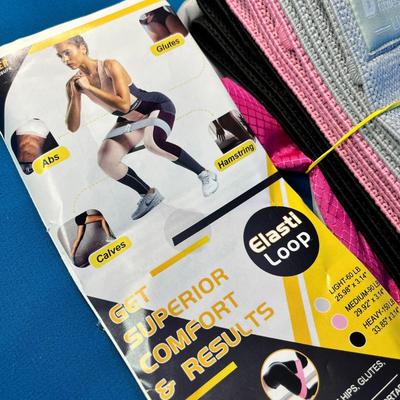 FITNESS ELASTI-LOOPS SET OF 3 w/ BAG: LIGHT, MEDIUM, HEAVY 
