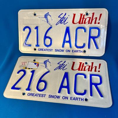 PAIR OF SKI UTAH LICENSE PLATES