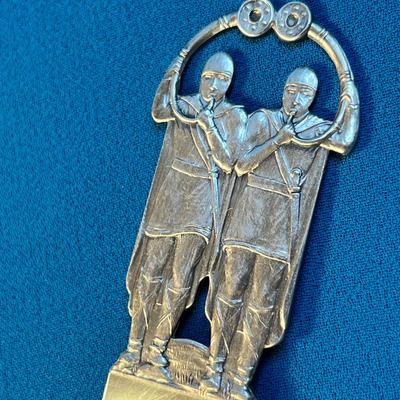 UNUSUAL SILVER "DANMARK" EMBOSSED SOUVENIR SPOON